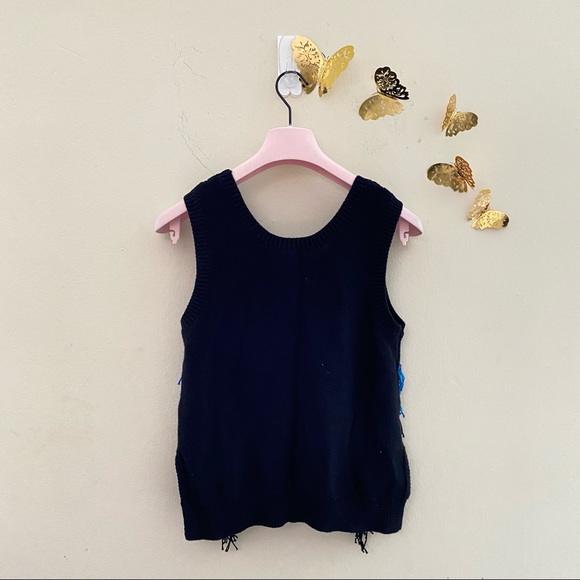 DEREK LAM 10 CROSBY Boho Fringe Knitted Sleeveless Top - Picture 3 of 8